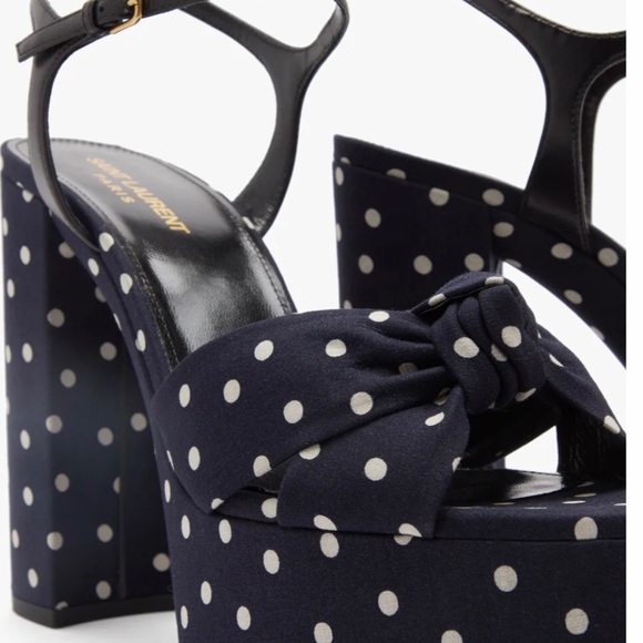 Saint Laurent Bianca  polkadot platform sandals - Picture 4 of 5
